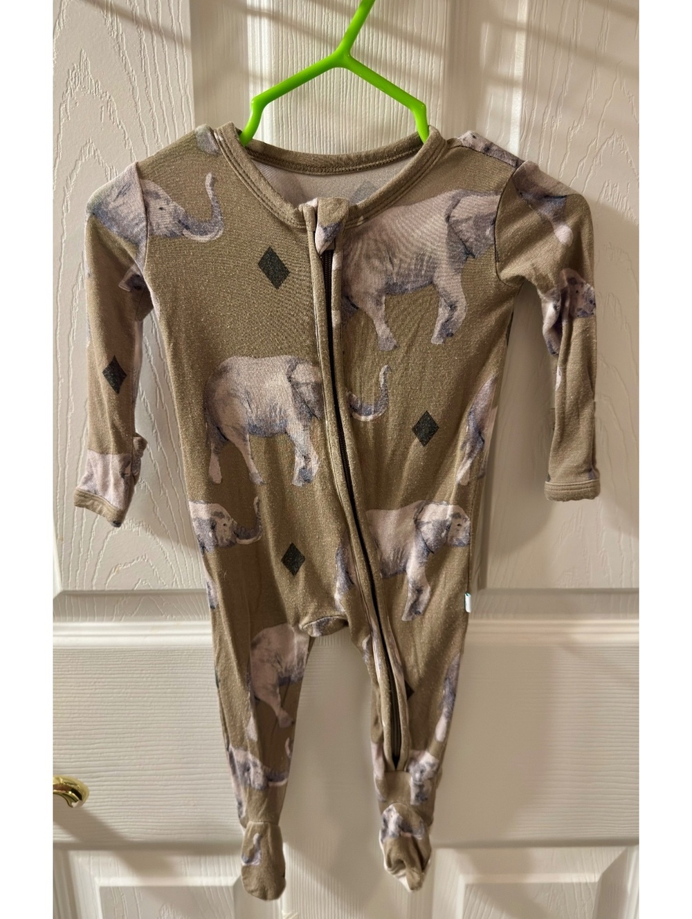 Posh Peanut Elephant Bamboo Footie Pajamas Newborn NB